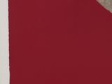 an image of a red and white painting with a bird on top of it
