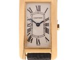 an image of a gold and black watch with roman numerals