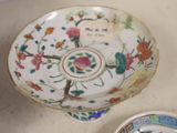 a bowl and a plate sitting on a table