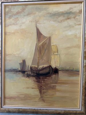 une peinture d'un voilier sur l'eau