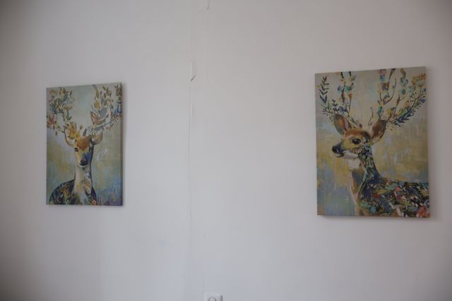 Deux cadres décoratifs « cerfs »