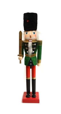 the nutcrier is holding a sword on a red base