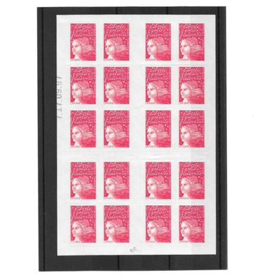 une image représentant une femme sur une feuille de timbres