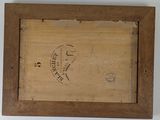 an image of a picture of a wooden box with a stamp on it