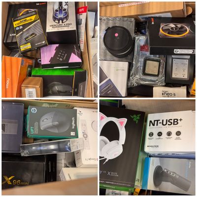 de nombreuses photos différentes d'une boîte contenant des composants électroniques