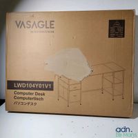 Bureau VASAGLE LWD104Y01V1, avec 3 étagères, 2 tiroirs, 140 … (photo 2)