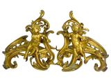 paire de figurines anciennes en laiton représentant des chérubins et des anges