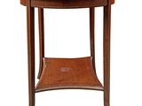an image of a wooden table with a shelf underneath it