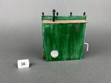 a small green box with a white number on it