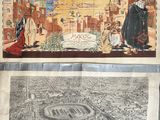 une vieille photo représentant une carte d'une ville et une photo d'une petite ville