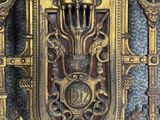 an image of a close up of a metal door handle on a wall