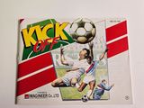 a picture of a magazine with a picture of a woman kicking a soccer ball