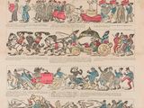 an old french newspaper with a bunch of people on it