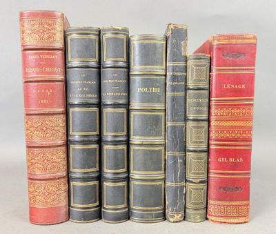7 volumes grands in-8 ou in-4 reliés du XIXe siècle, dont: P…