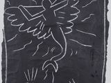 an image of a black and white drawing of a bird on a piece of paper