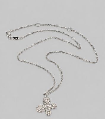 an image of a necklace with a butterfly pendant on a chain