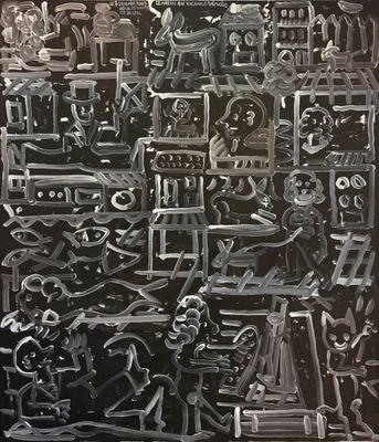 Lionel VINCHE (1936-2025) "Le vitrail d'un Saint patron et d…