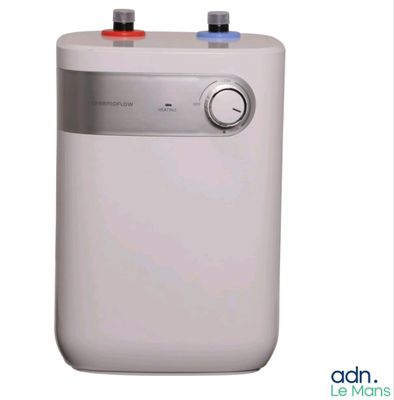 a water heater that is on display on a white background