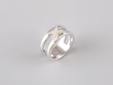 a close up of a silver ring with a starfish on it