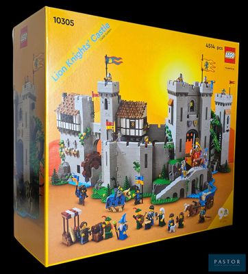 a box of legos with a castle on it