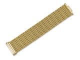 a gold mesh bracelet with a clasp