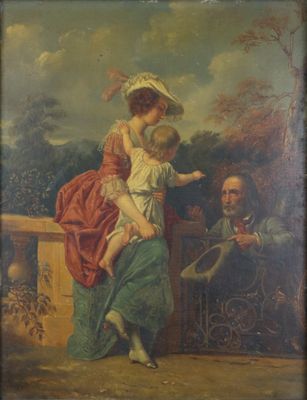 une image d'un tableau représentant une femme tenant un enfant dans ses bras