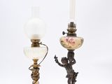 paire de lampes de table en laiton et en verre signées Cherensh et Cherensh