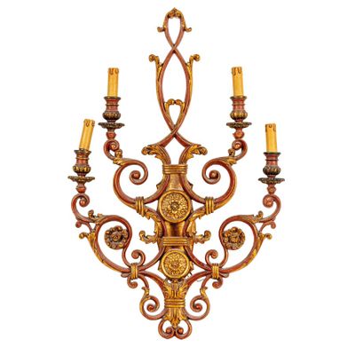 Paire D'Appliques Murales EN MÉTal Peint ET DorÉ, Seconde MO…