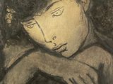 tableau représentant une femme qui pose sa tête sur sa main