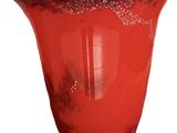 an image of a red glass vase on a white background