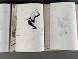 a book with a drawing of a man on a skateboard