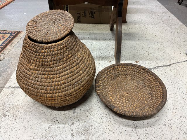 Panière et panier en osier 