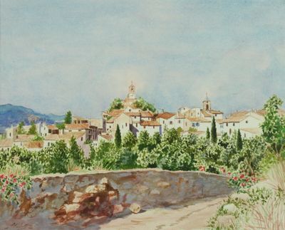 Lucienne TOUCHET MORIN (1922-2018). Lourmarin. Aquarelle. Si…