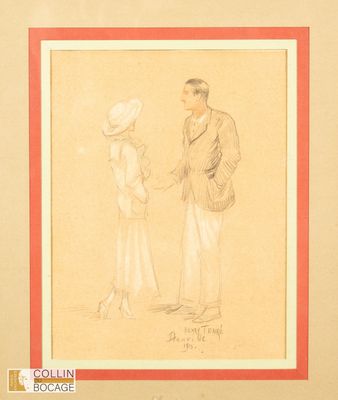 DEAUVILLE -Couple d'élégants 1913