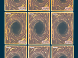 six square images of a black hole in a blue background