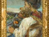 an image of a painting of a man and a woman sitting at a table