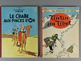 livres pour enfants français, Tintin, Le Crabe, Les Princesses d'or et Tintin au Tibet