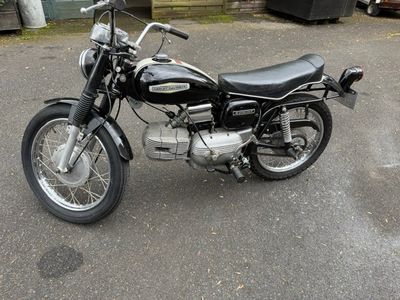a motorcycle that is parked in the parking lot
