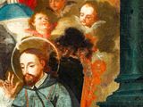 an image of a painting of a group of people in a church