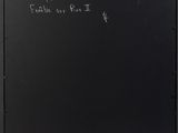 a black refrigerator with writing on the door of it