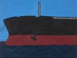 an image of a painting of a large ship in the water