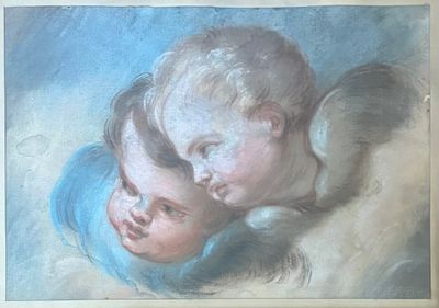 ECOLE FRANCAISE XX angelots Pastel