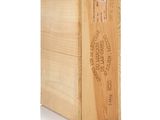 the wooden box is empty and ready to be used as a wine box