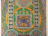 a painting of an ornate design on a wall in a room
