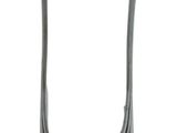 pair of silver plated horseshoes on a white background