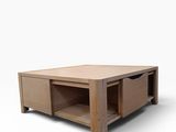 an image of a wooden coffee table with a drawer underneath it