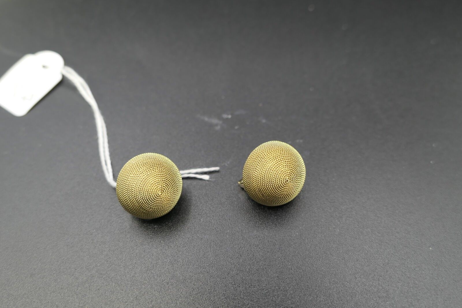 Paire de Clips d'Oreilles Ronds en Or Jaune 18K - Fils Torsadés - 13,2g