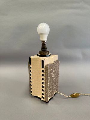 CHARLES HARVA (XXe SIÈCLE) Pied de lampe en céramique à corp…