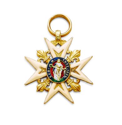 gros plan d'une médaille sur fond blanc