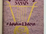 an open book with a picture of a musical instrument on it